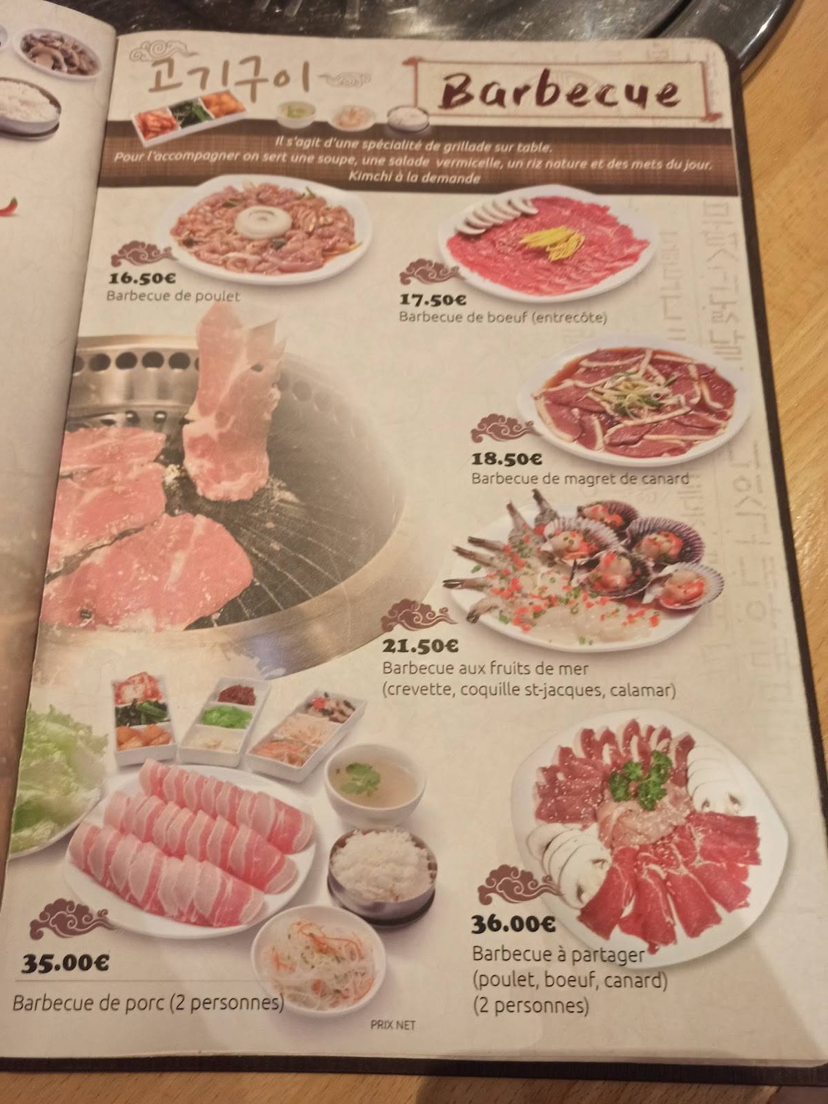 Menu de Gin'ro