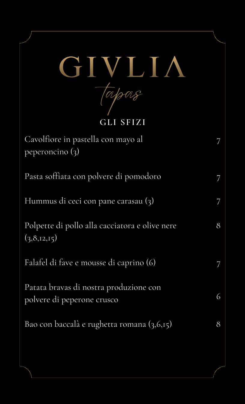 Menu di Giulia Restaurant 