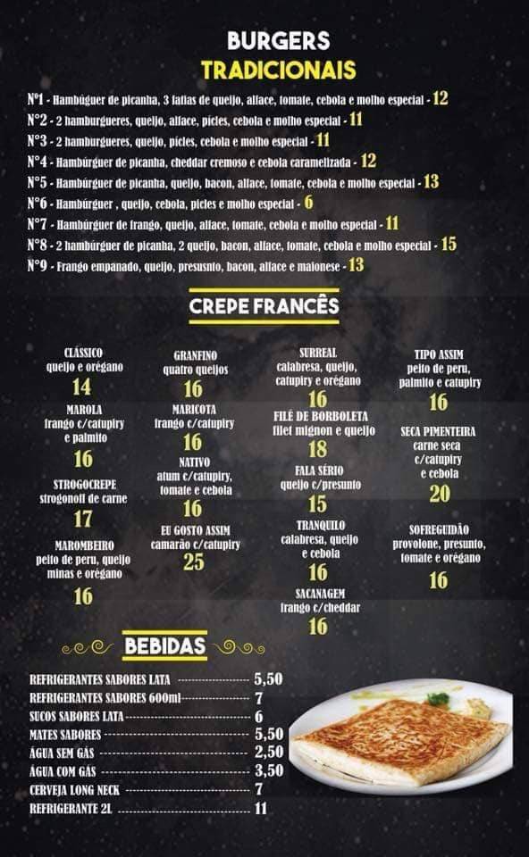 Hamburgueria Tarja Preta cardápio