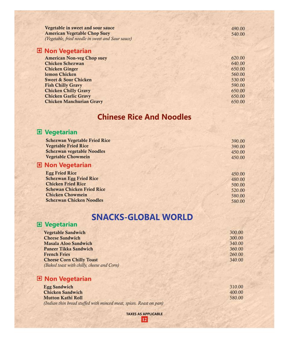 Restaurant Harigarh menu