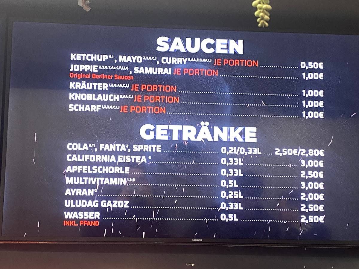Speisekarte von Haus des Döners restaurant, Frankfurt am Main