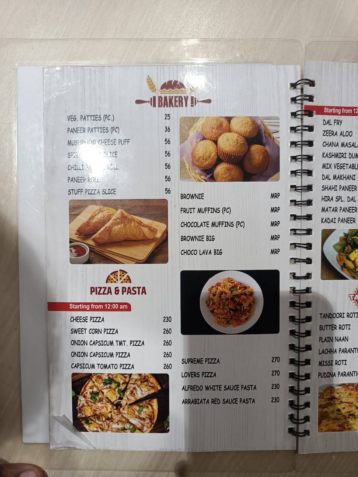 Hira Sweets menu