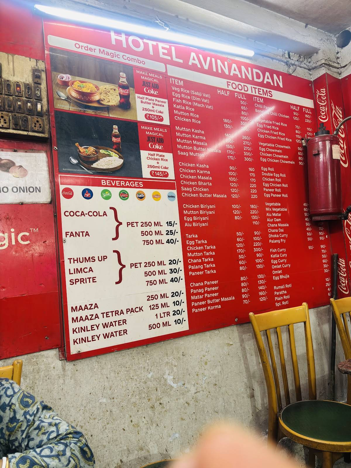 Hotel Avinandan menu