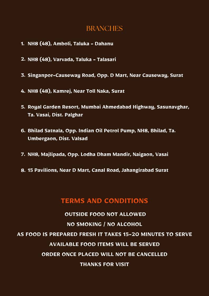 Hotel Jalaram Kathiyawadi menu