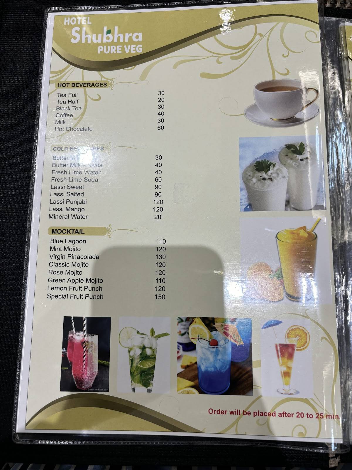 Hotel Shubhra Pure Veg menu