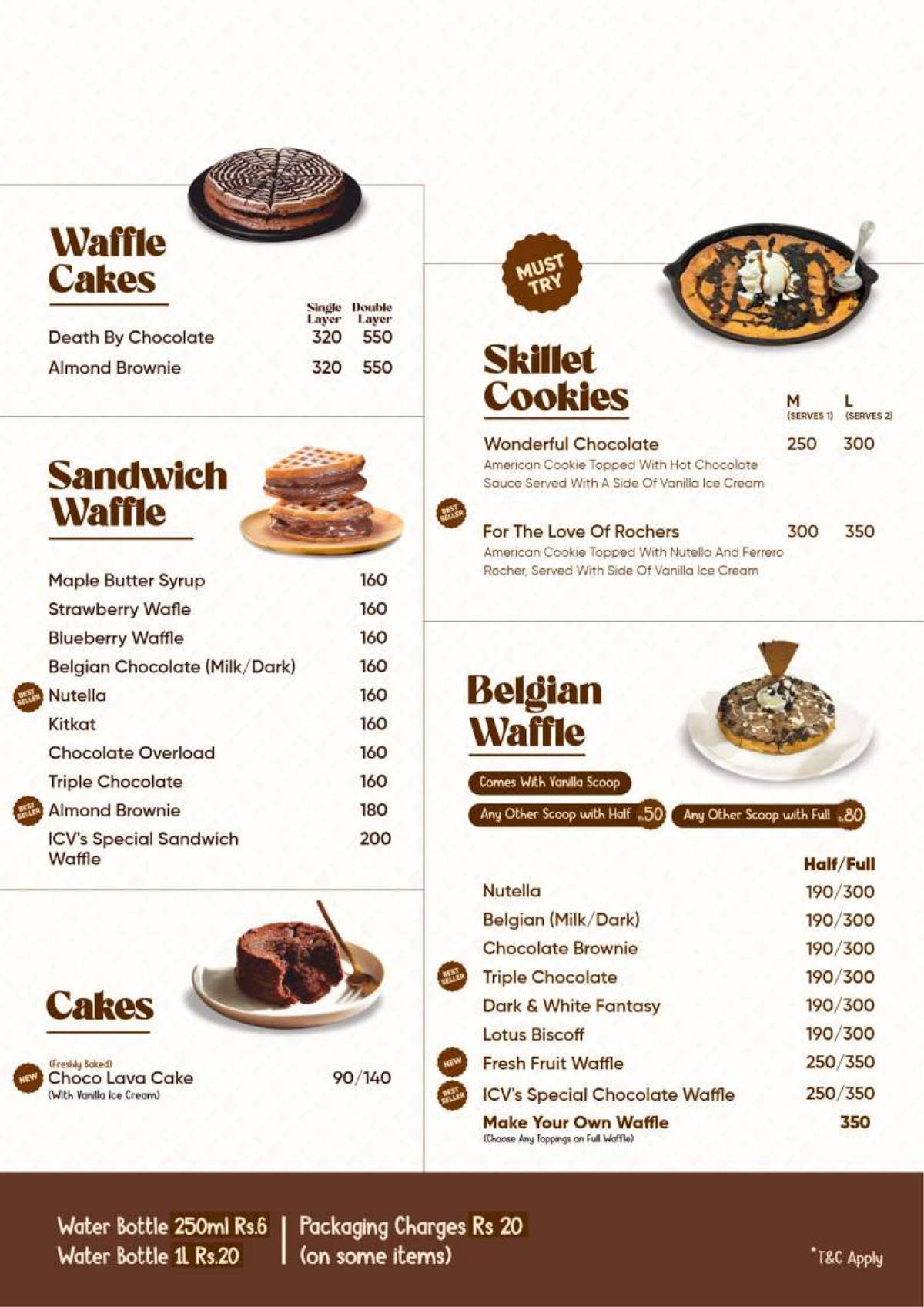 Ice Cream Villa menu