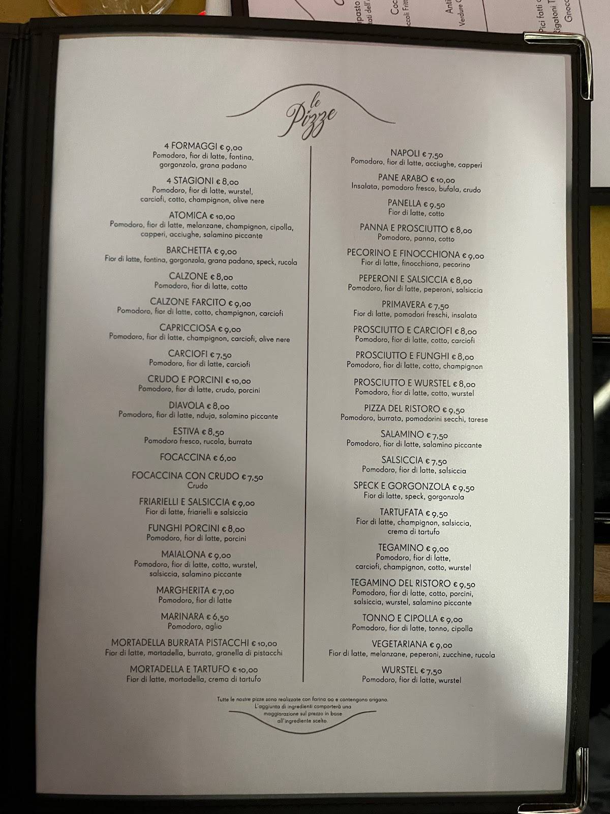 Menu di Il Ristoro di Cristiano Filippini