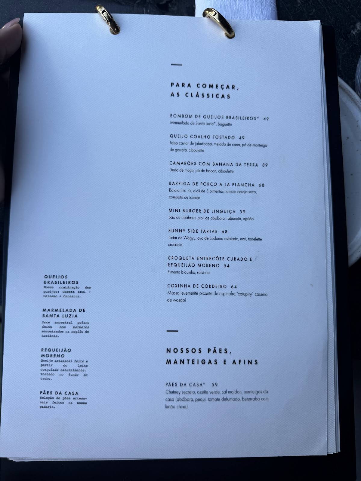 Íz Restaurante cardápio