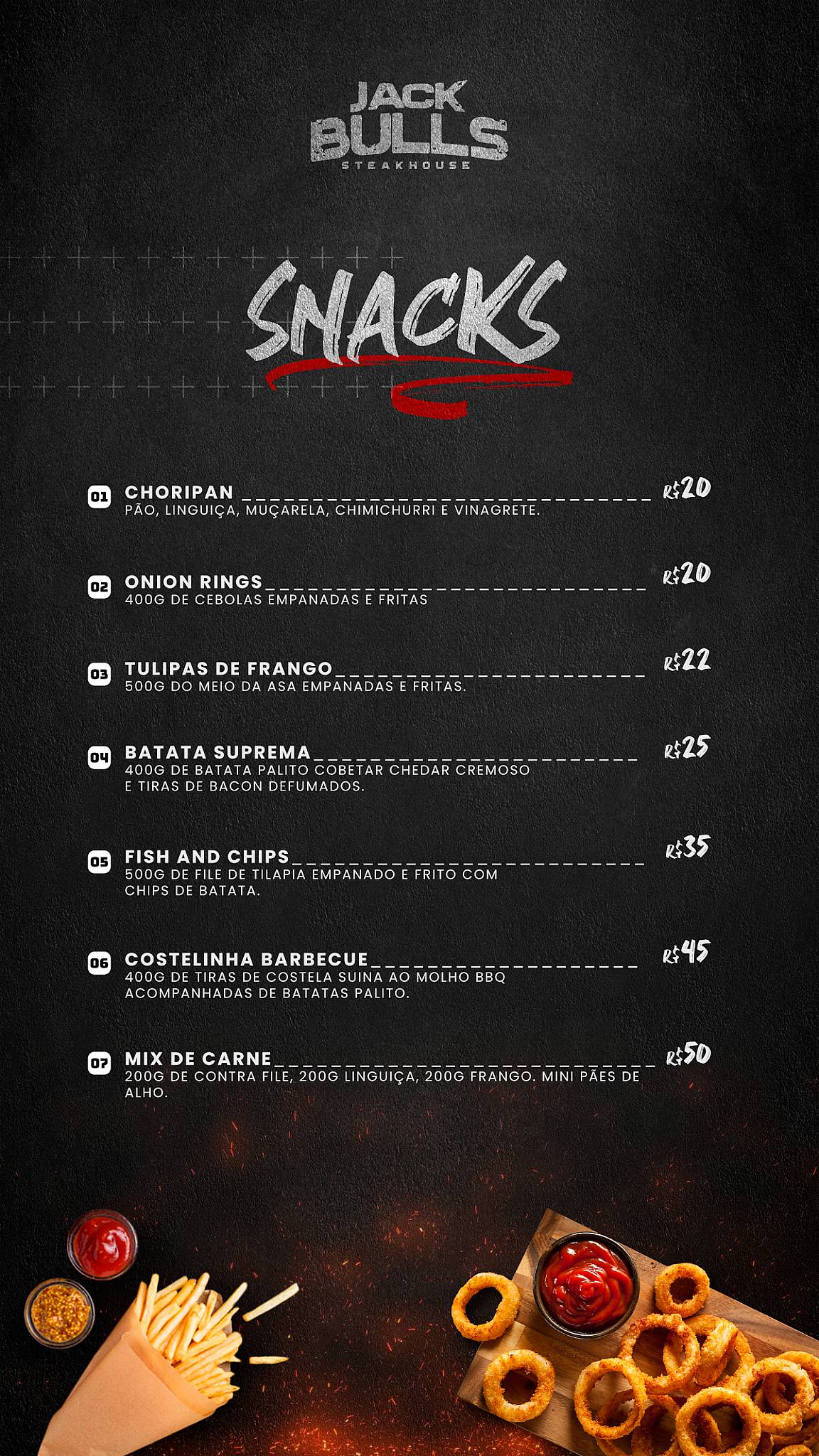 Jack Bulls Steakhouse cardápio