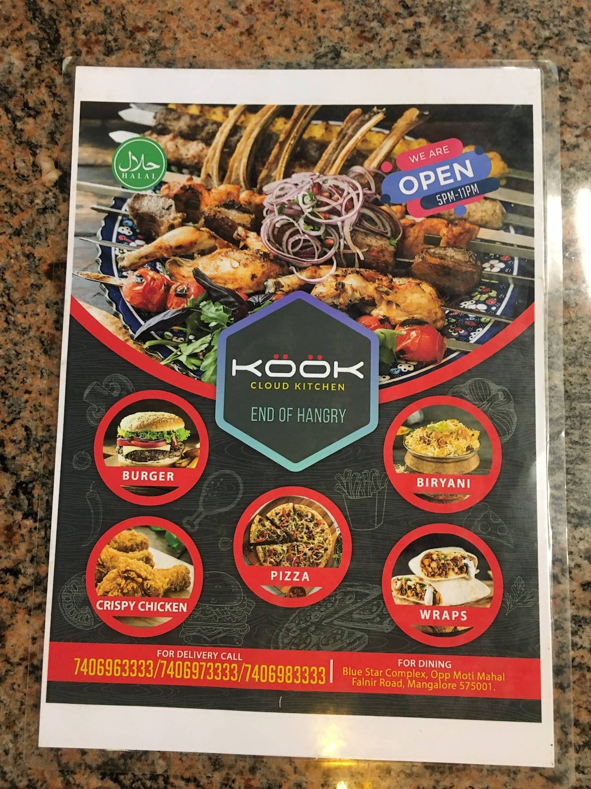 Menu at KOOK Restaurant Best Non Veg Restaurant in Mangalore, Mangaluru