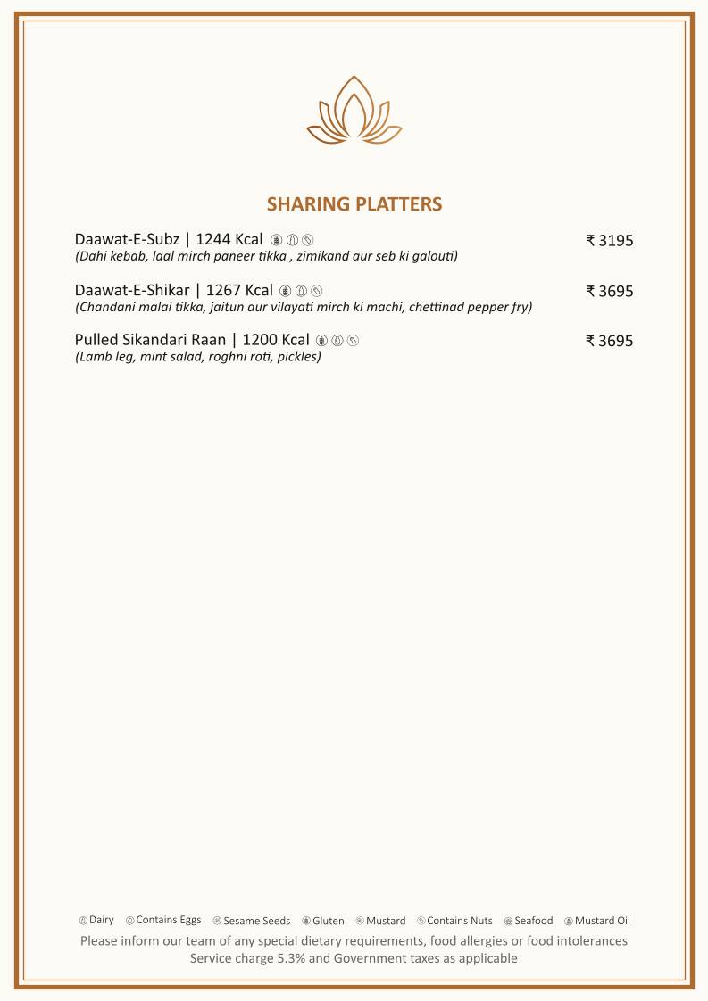 Kaansa - Crowne Plaza, Gurugram menu