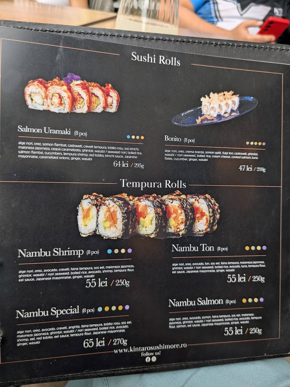 Menu de Kintaro sushi & more