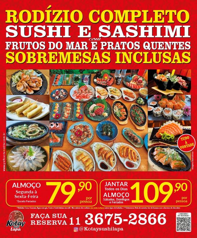Kotay Sushi Lapa cardápio