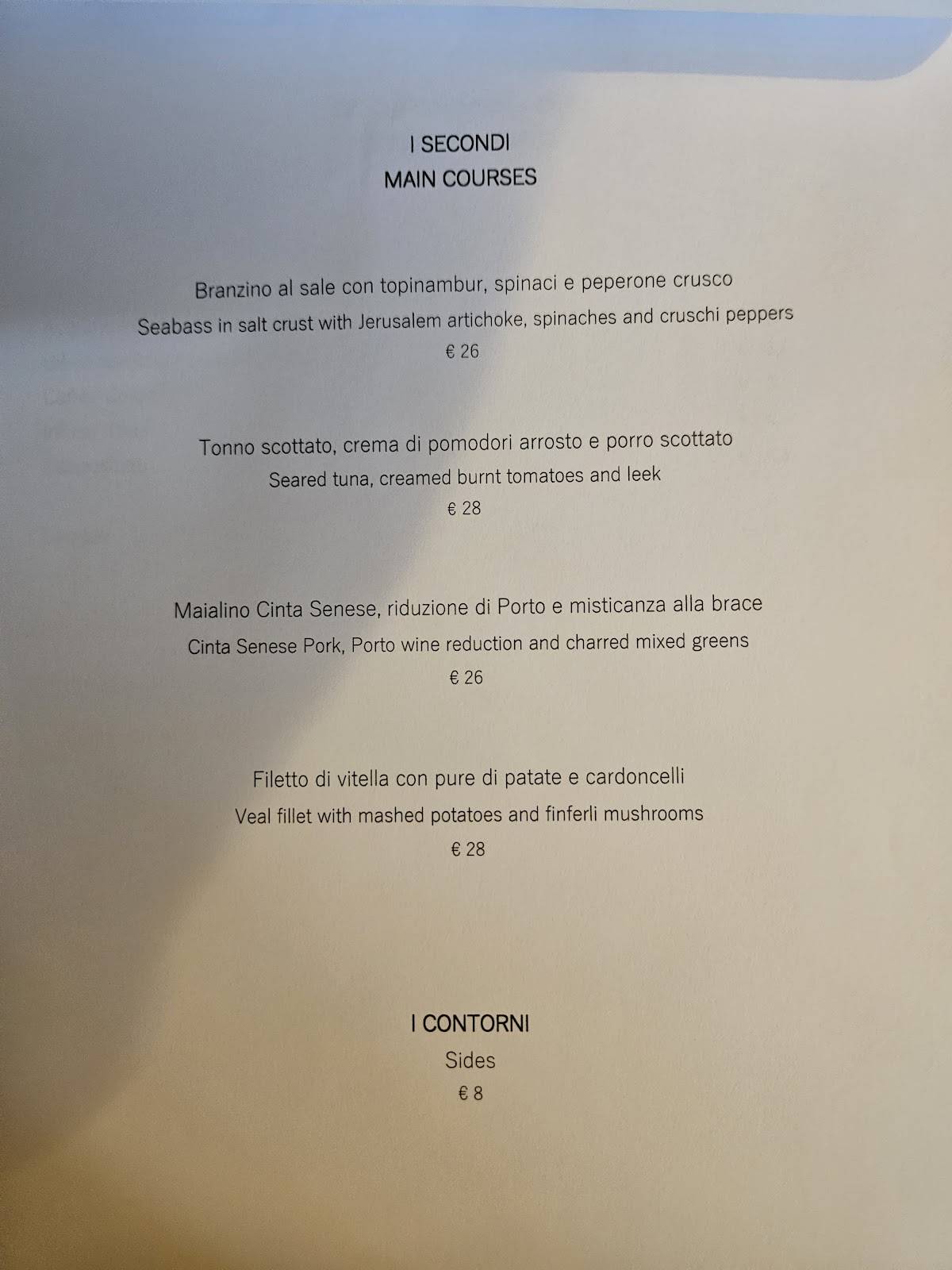 Menu di Ristorante L'Archeologia - dal 1804 Ristorante a Roma 