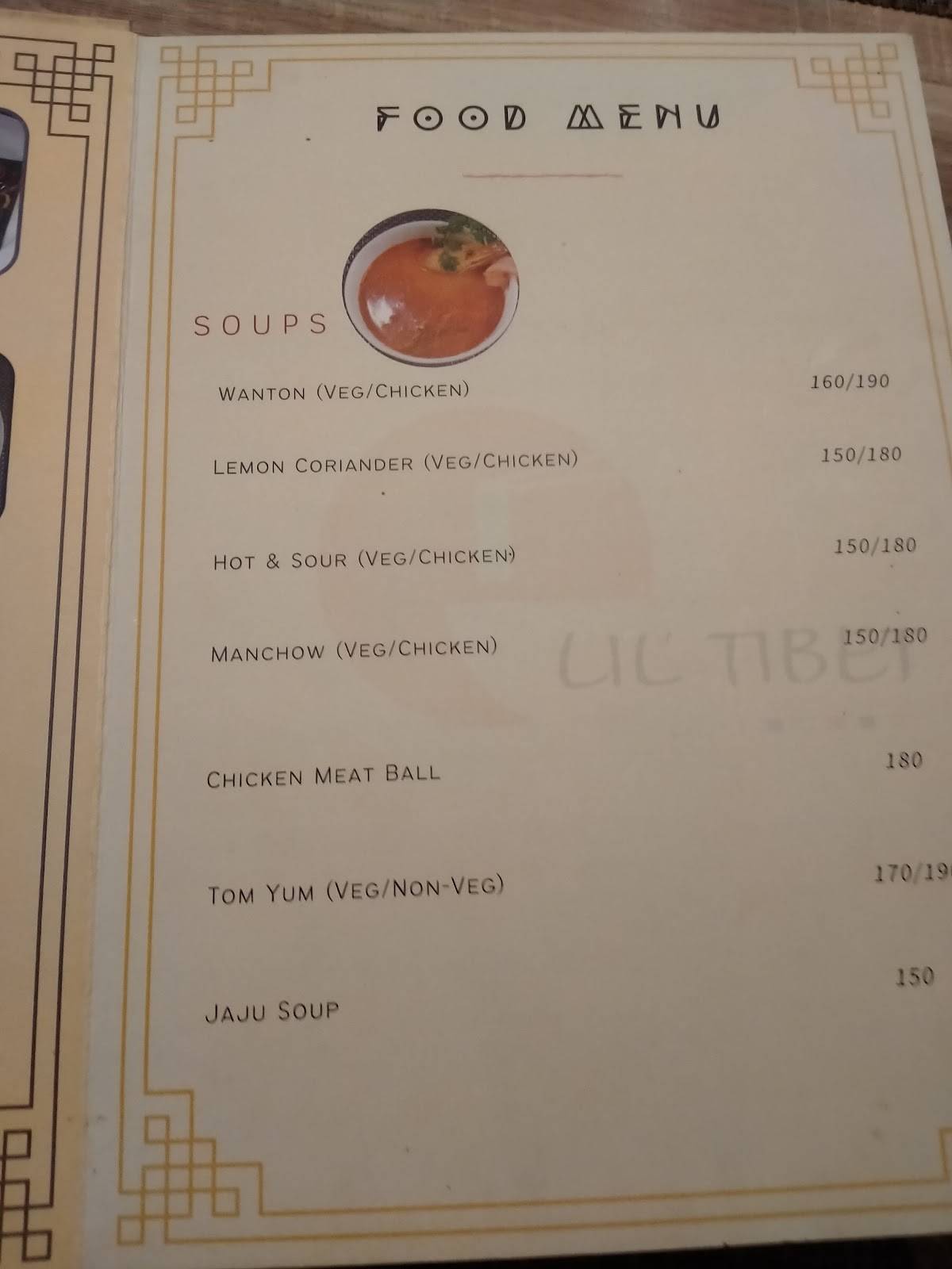 LIL' TIBET menu