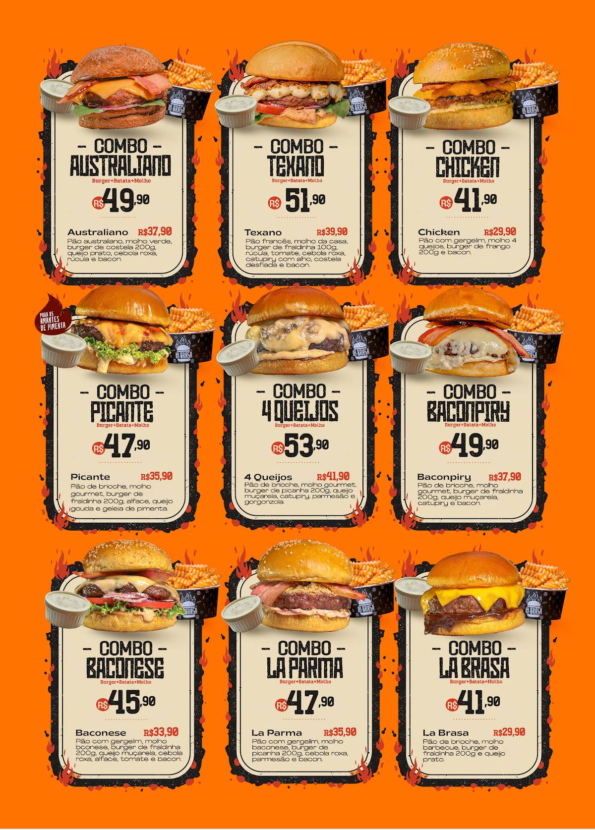 La Brasa Burger Cascavel cardápio
