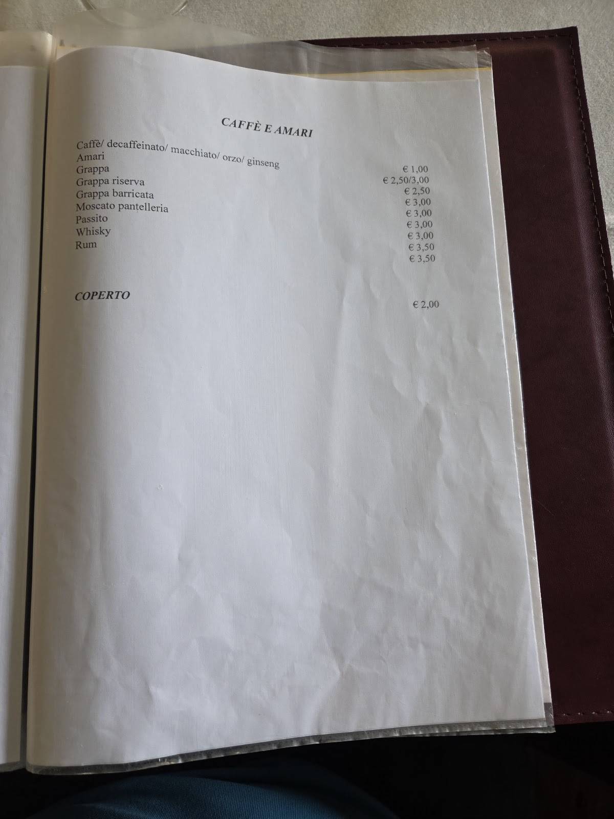 Menu di LA SIESTA 