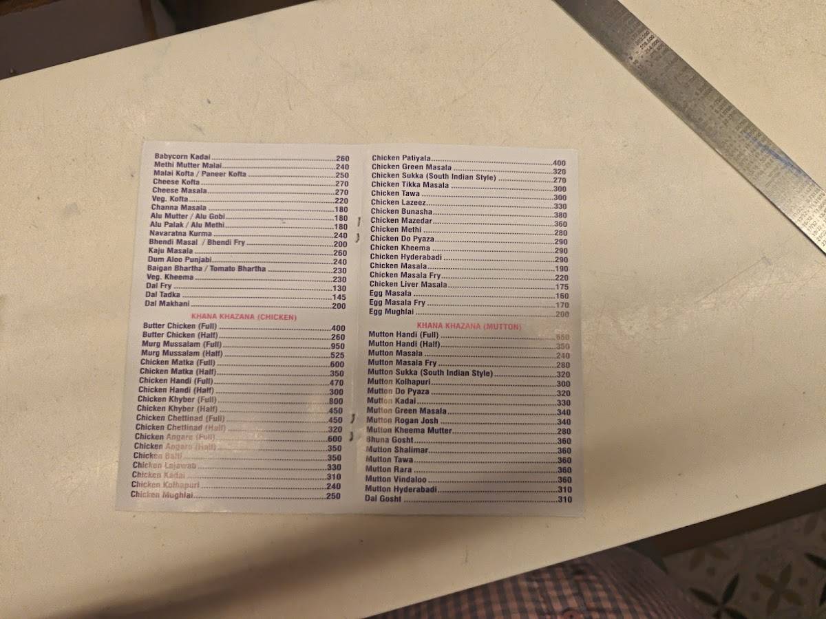 Lakeside menu