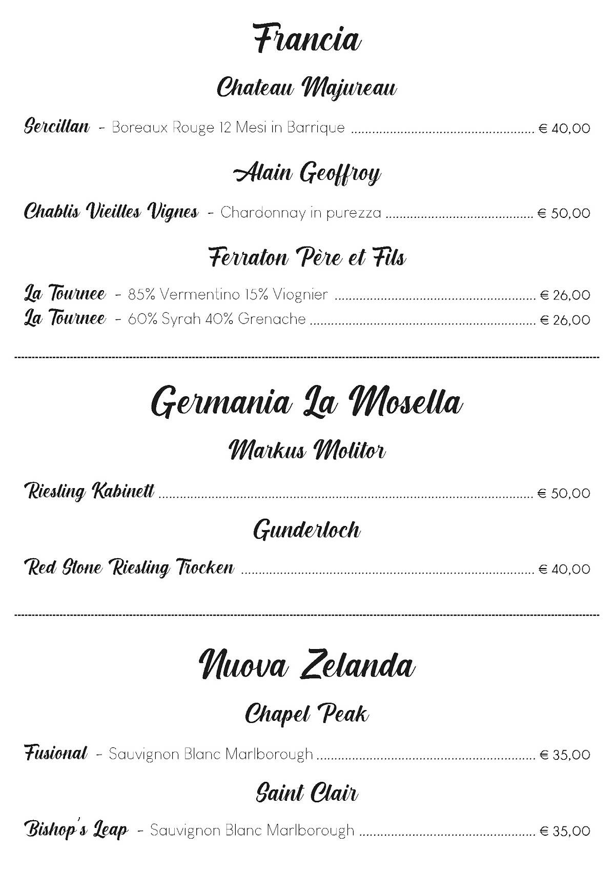 Menu di Le Isole Ristorante 