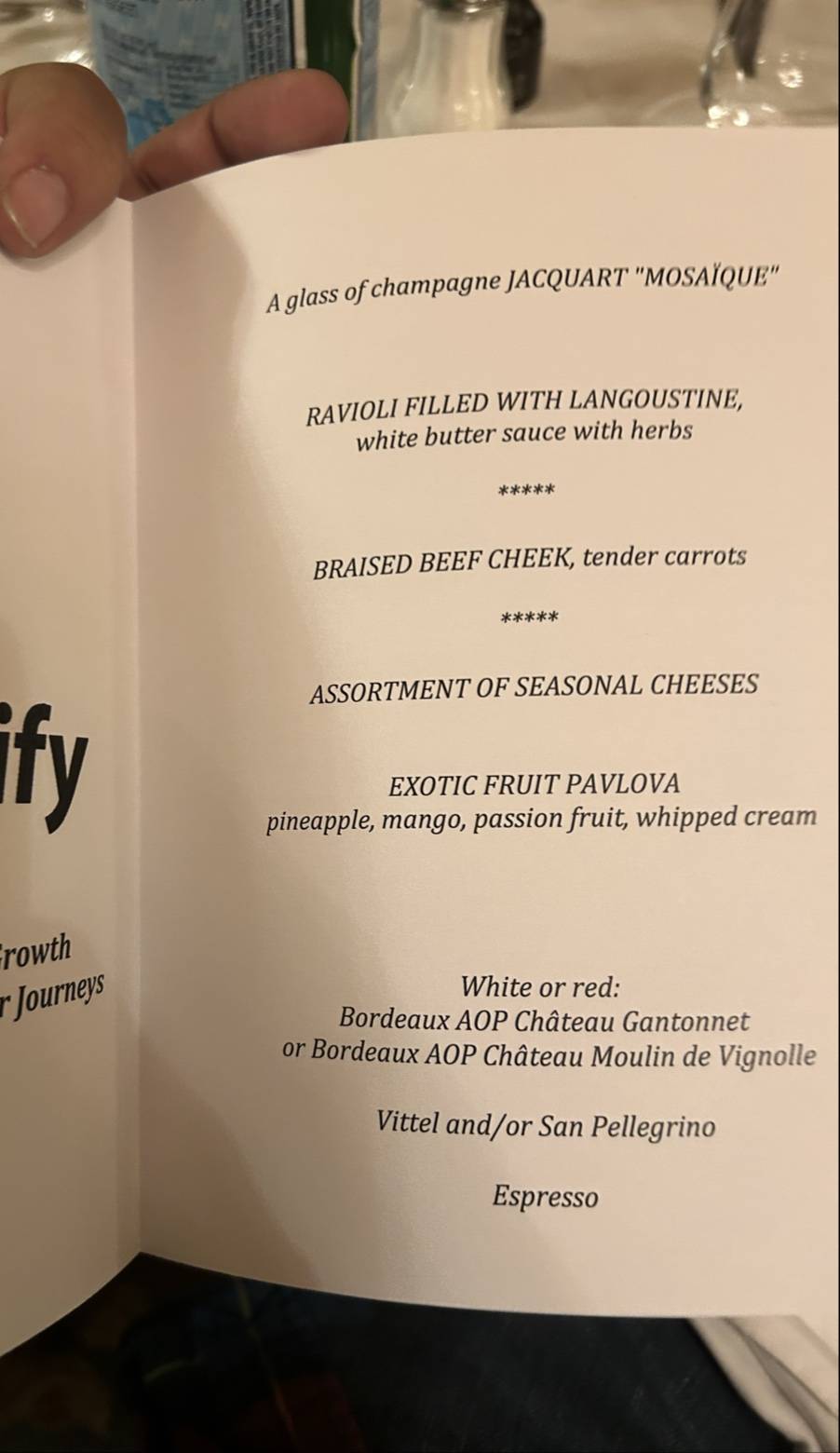 Menu de Le Procope