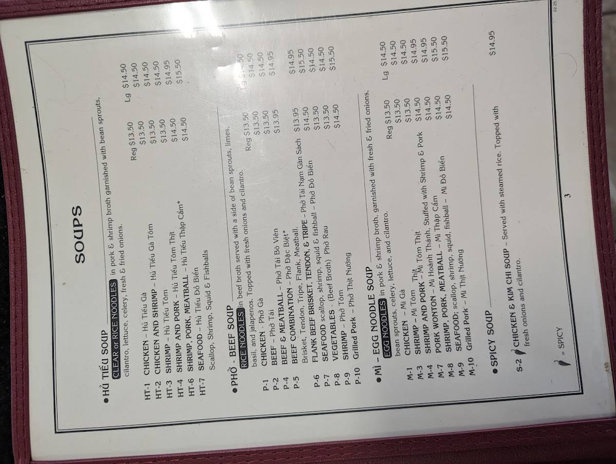 Menu at Little Saigon Restaurant, Wichita