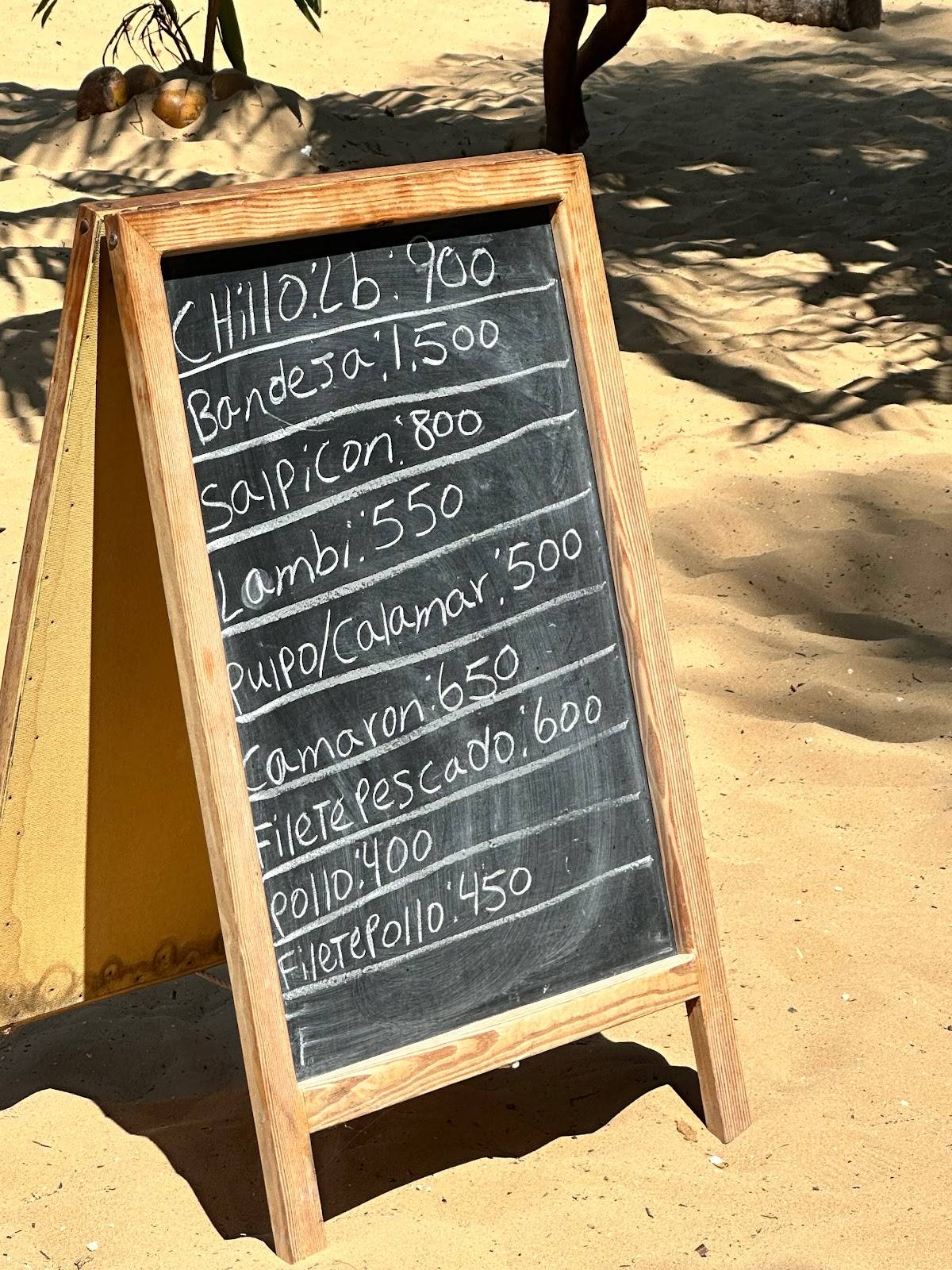 Menu at Restaurant Luis in Coson, Las Terrenas