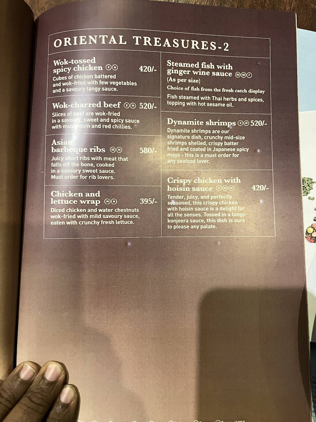 M Grill - Paragon Group menu