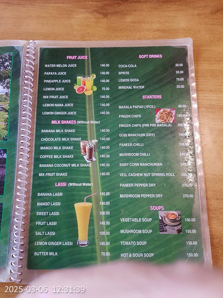 MANGO TREE RESTAURANT menu