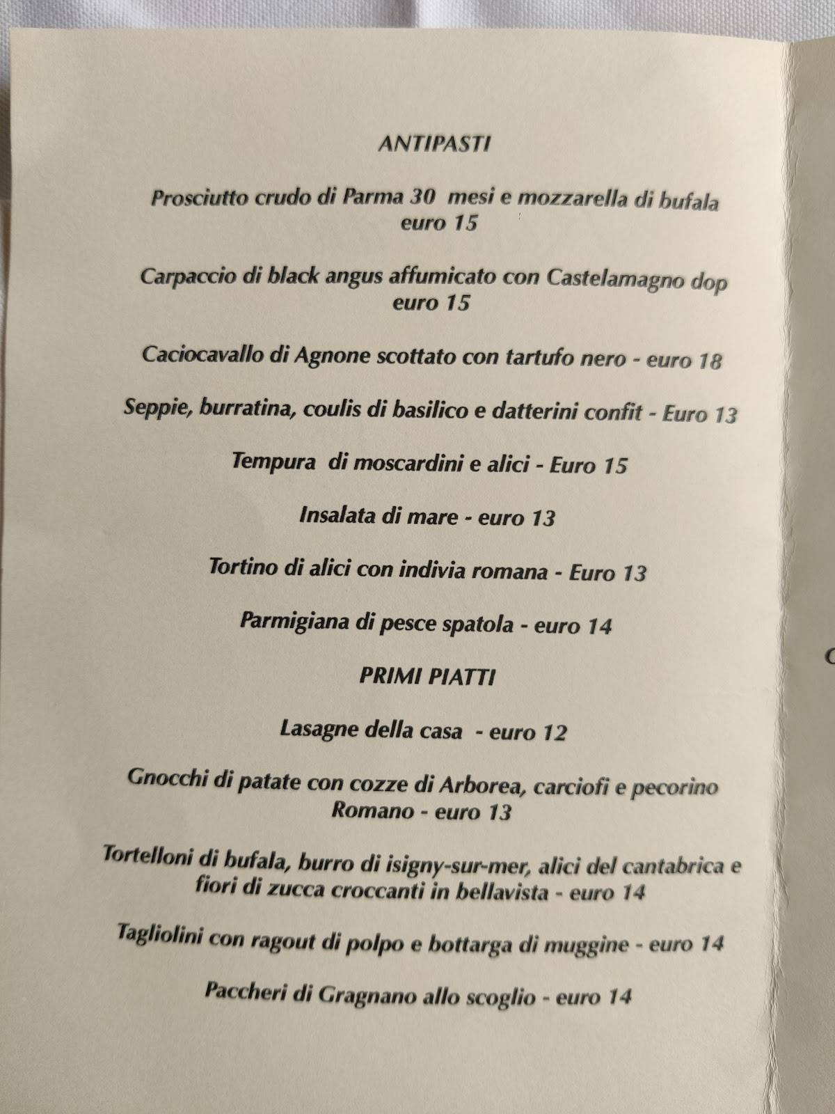 Menu di Mamma Angelina 