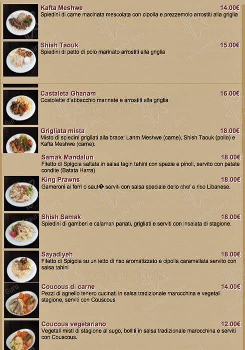 Menu di Mandaloun 