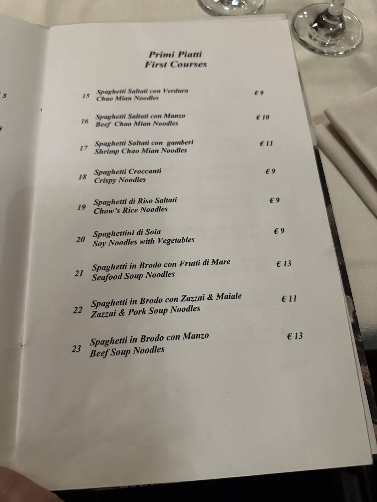 Menu di Mandarin Chow 