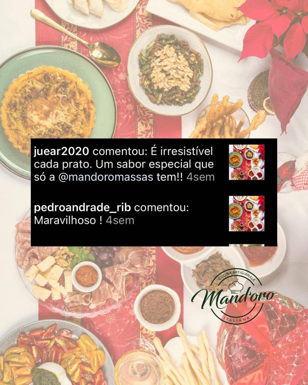 Mand'oro Massas - Cucina Artigianale Italiana em Americana cardápio