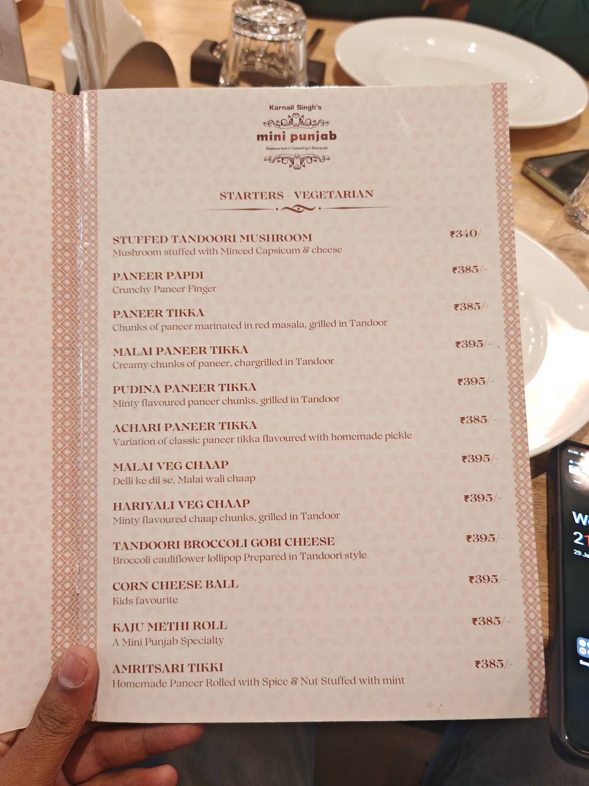 Mini Punjab Vashi menu