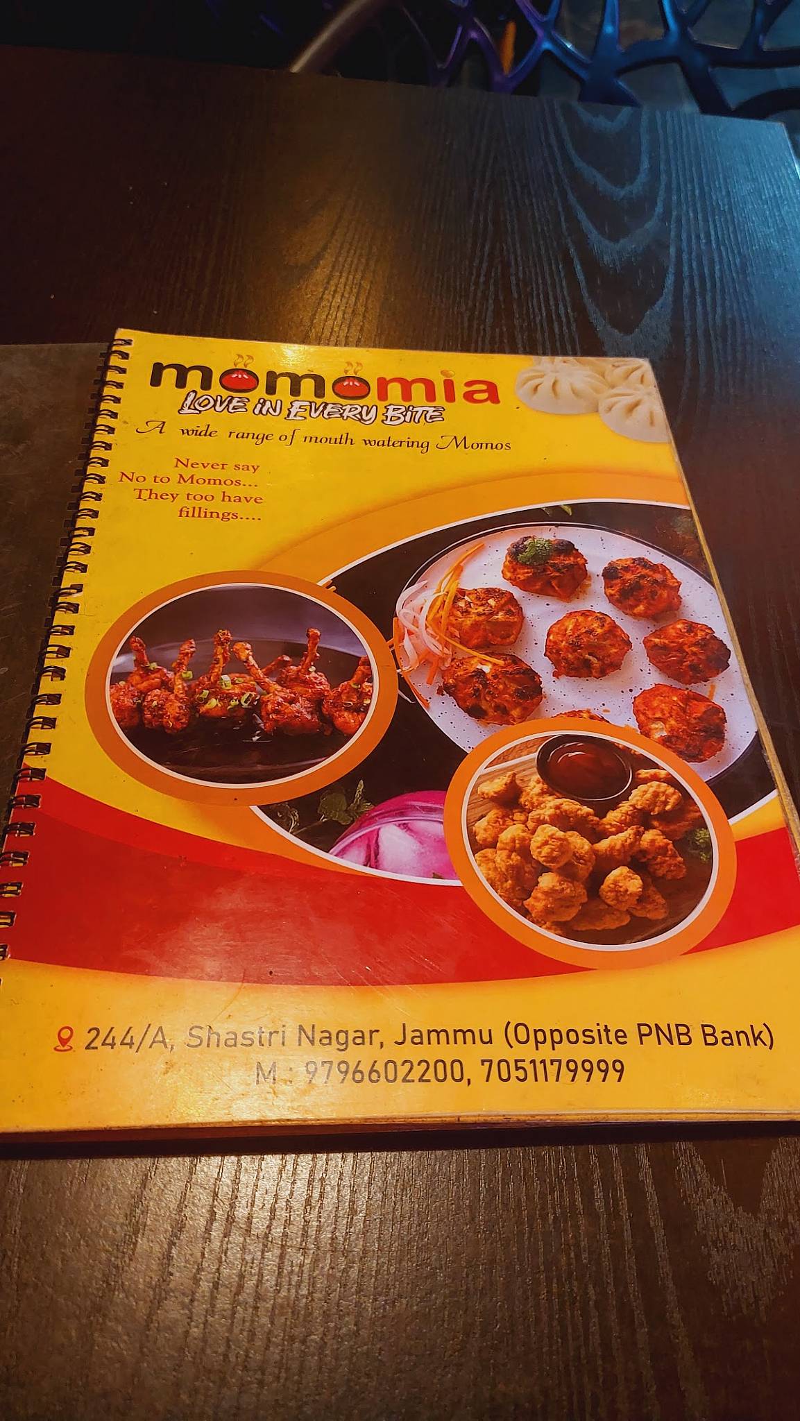 Momomia jammu menu