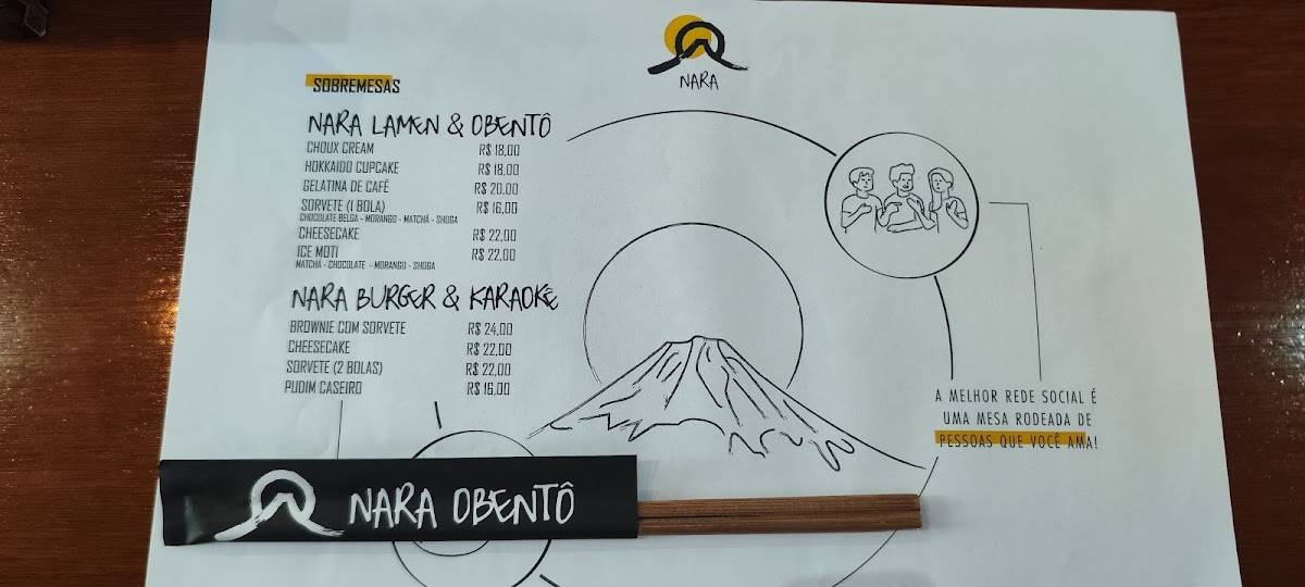 Nara Obentô Paraíso cardápio