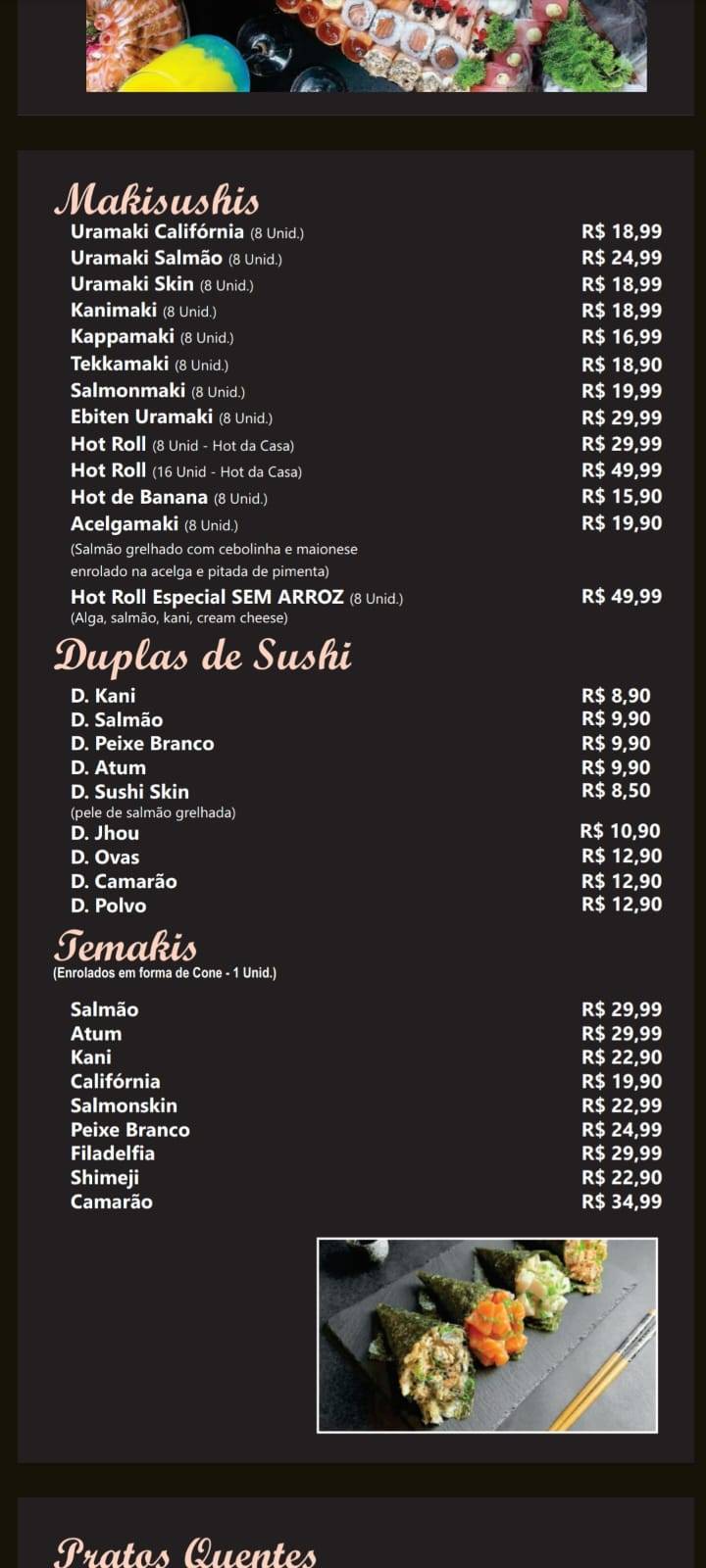 Nawaki Sushi - Ipiranga cardápio