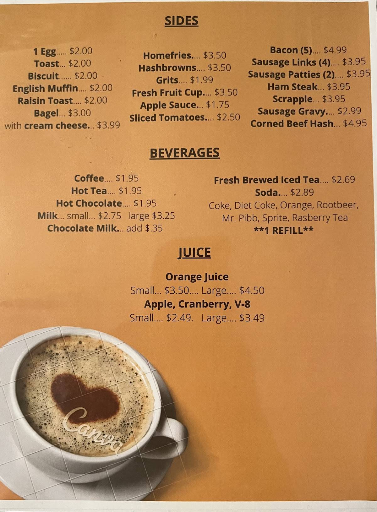 Menu at Nettie’s Roadside Restaurant, Vero Beach