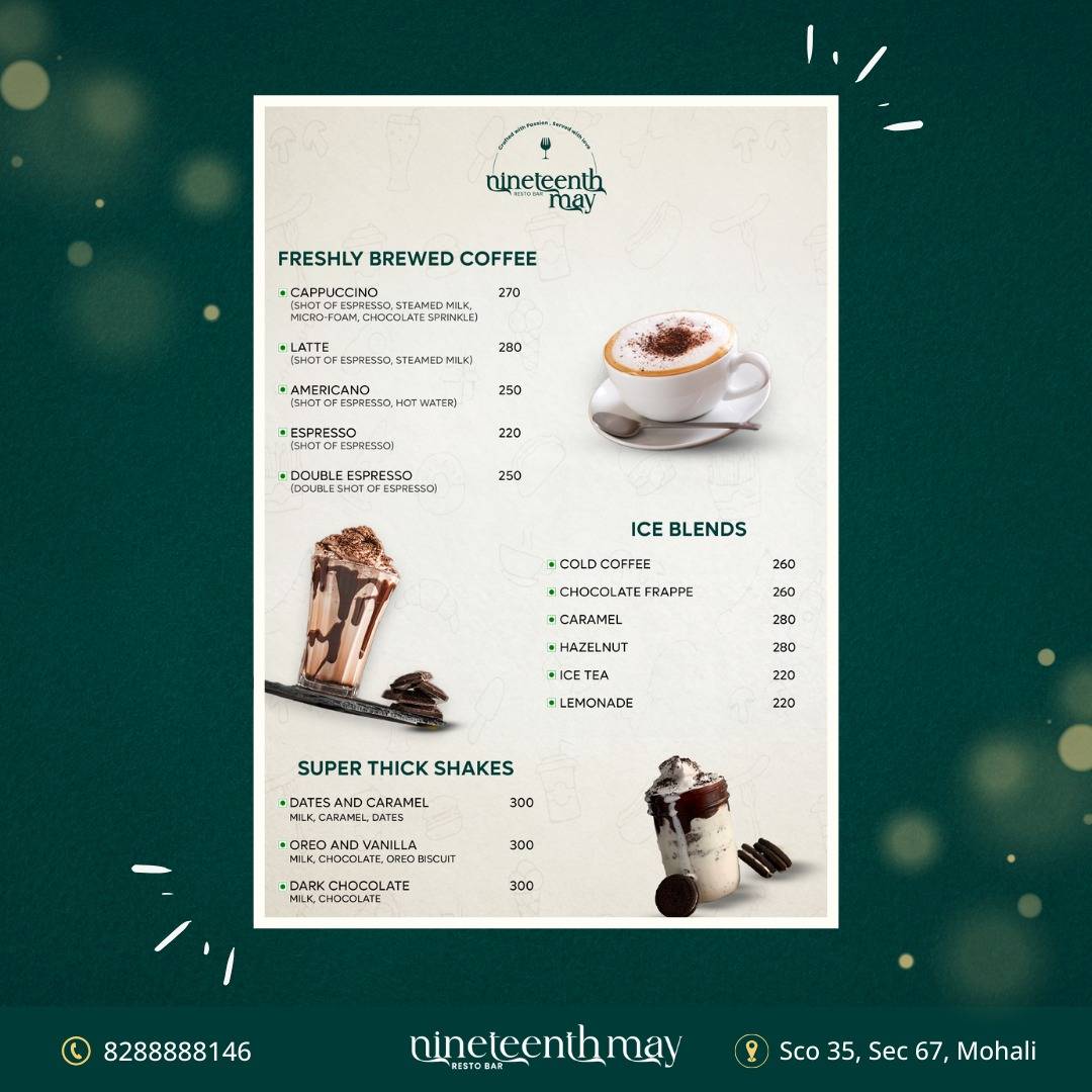 Nineteenth May Resto-Bar Catering Services menu