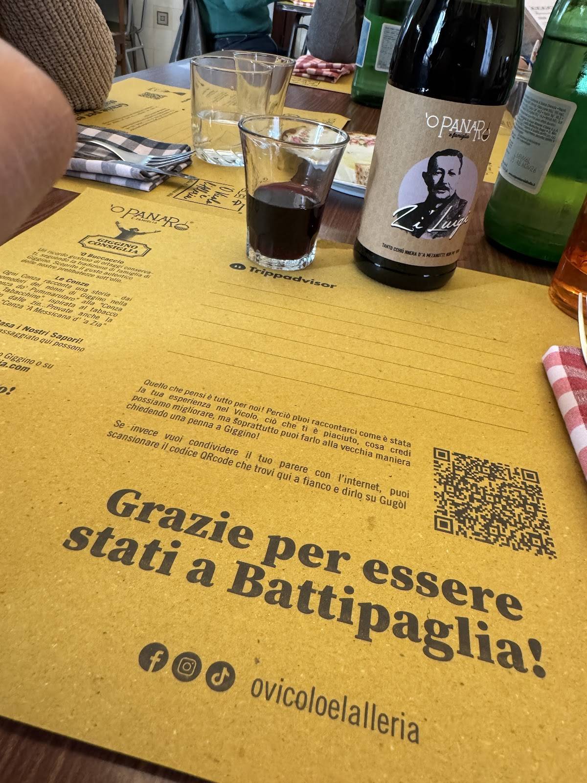 Menu di O Vicolo 'E L'Alleria 