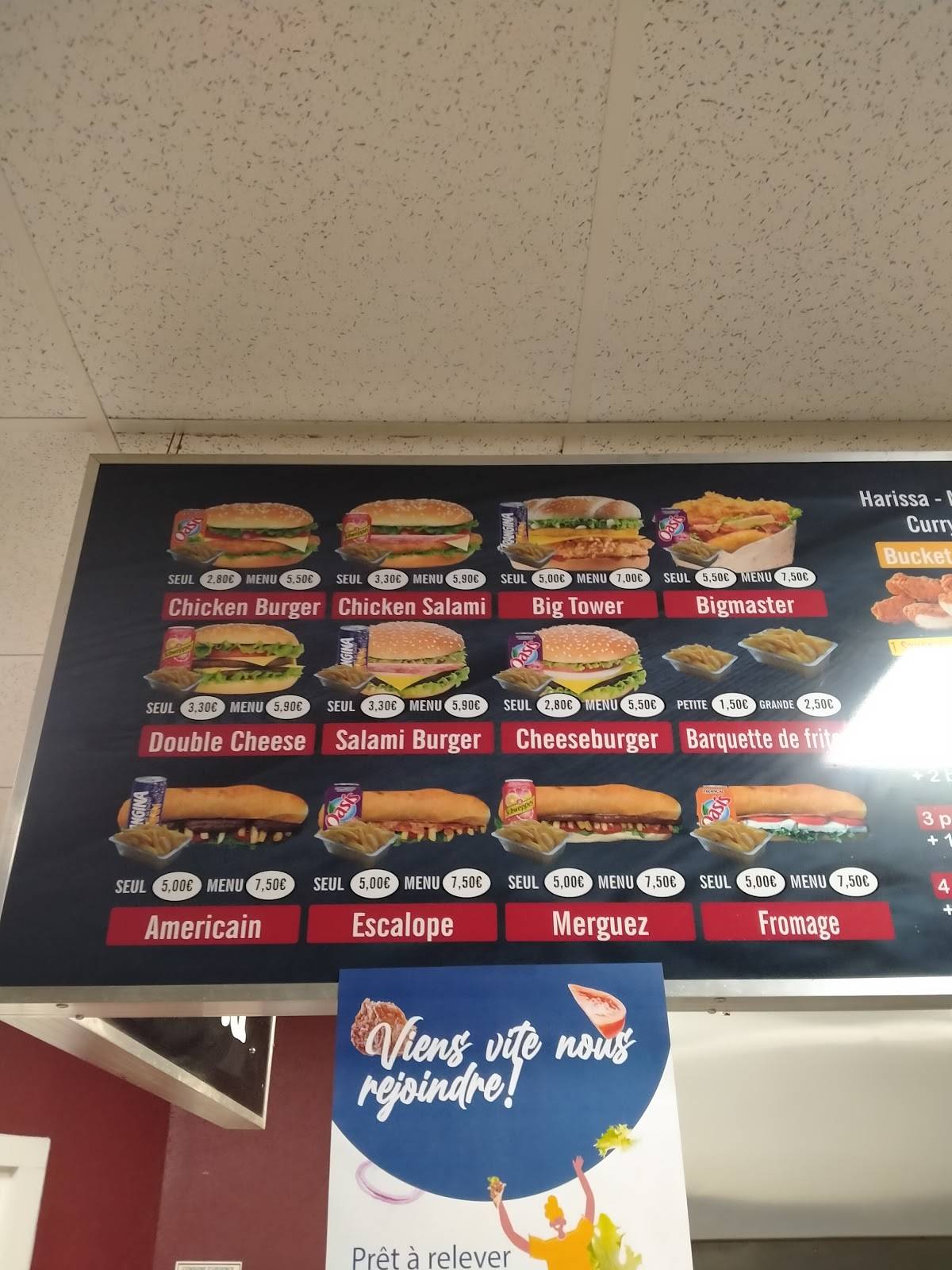 Menu de O p'tit resto - Snack Tacos / Kebab Annonay