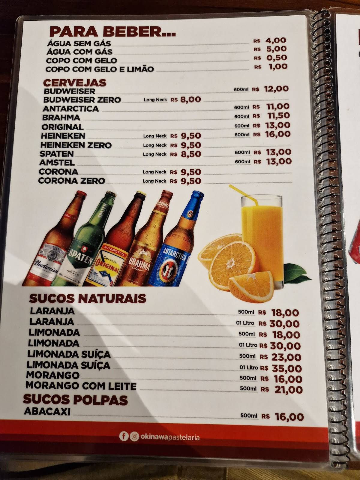 Okinawa Bar & Pastelaria cardápio