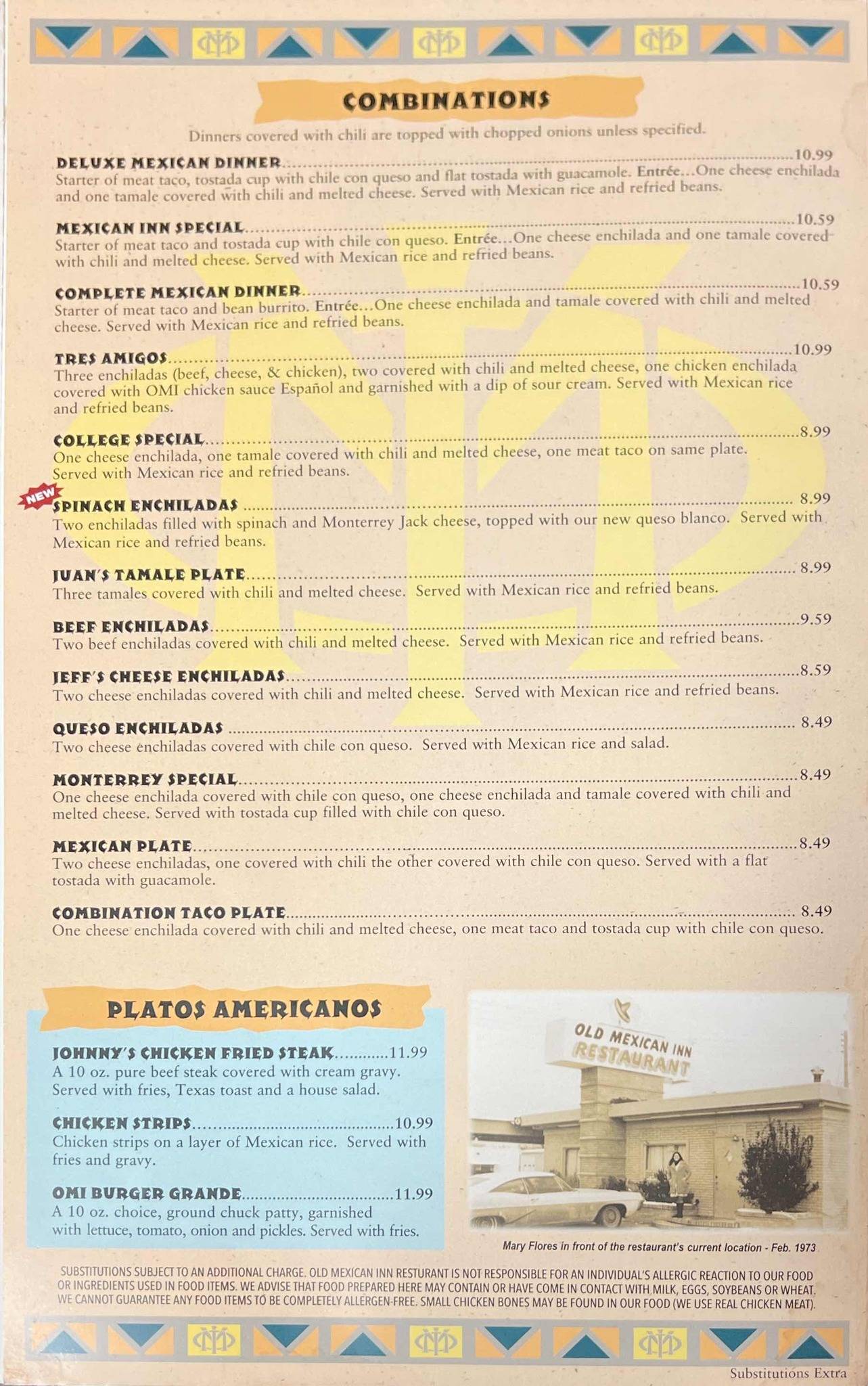 Menu at Old Mexican Inn Restaurant & Cantina, Corsicana