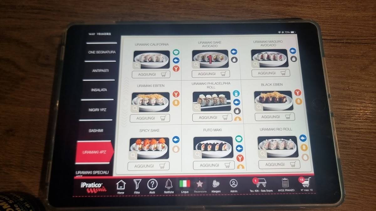 Menu di One Sushi • Fuorigrotta 