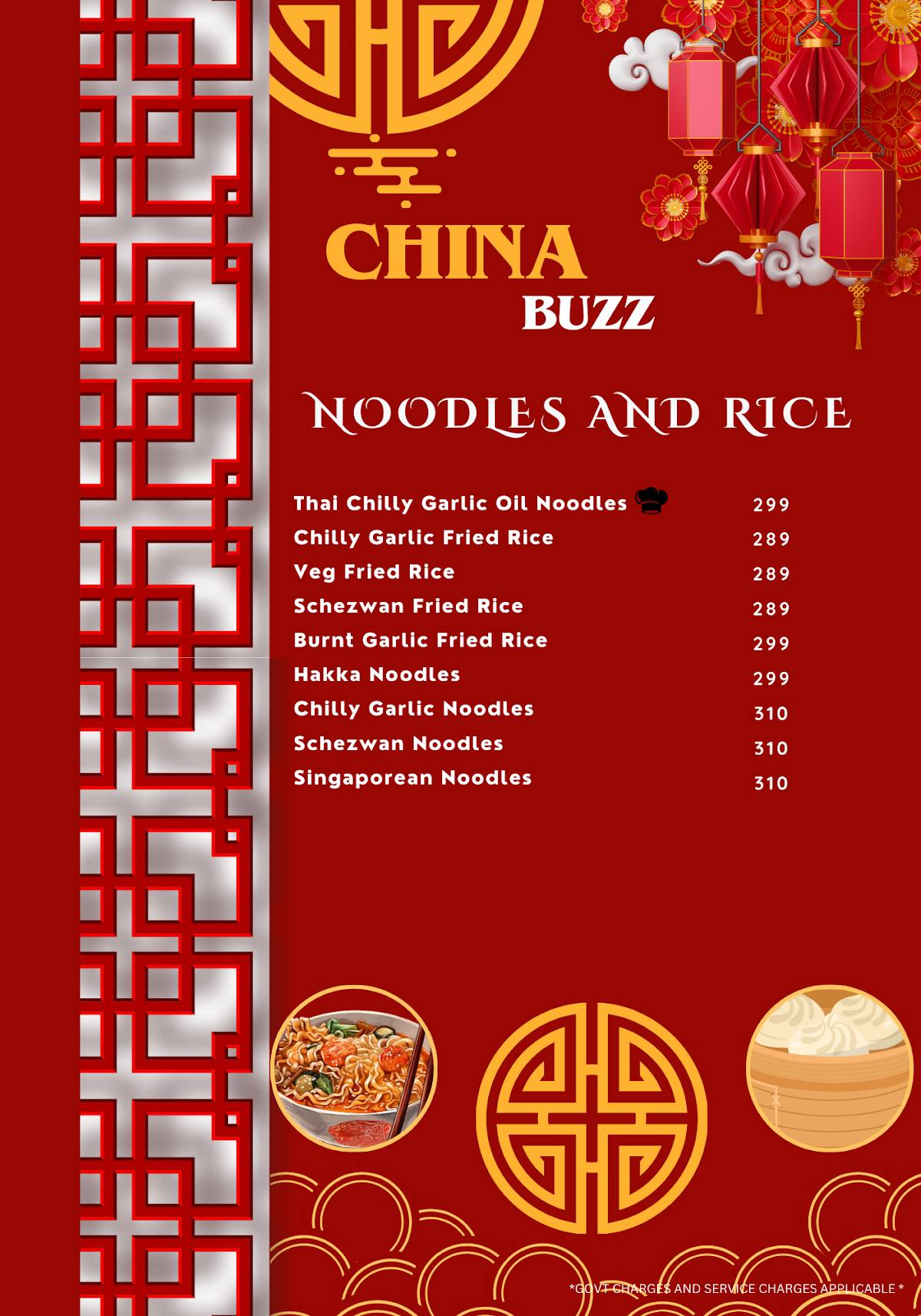 Ora Lounge menu