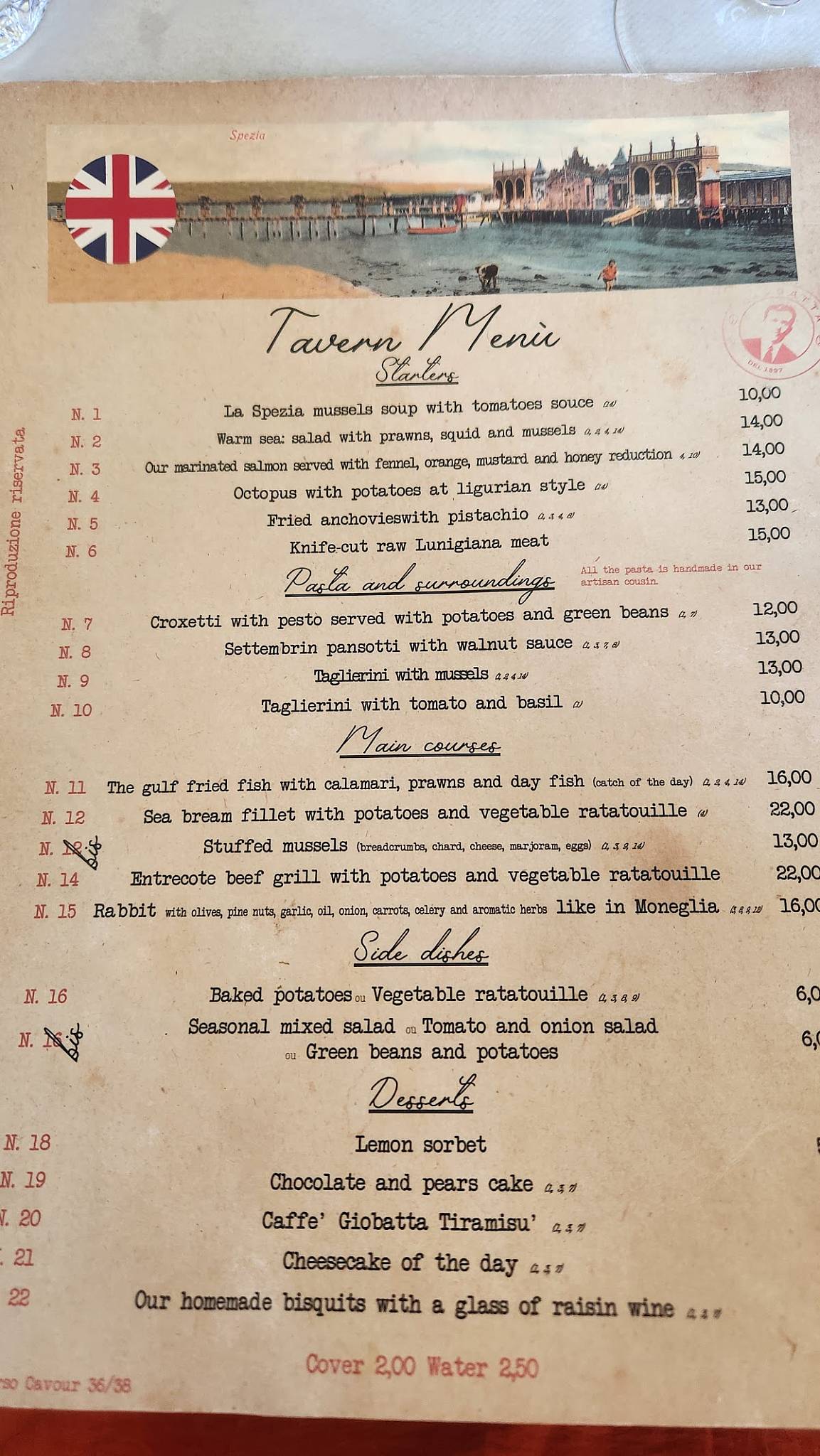 Menu di Osteria Giobatta 