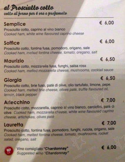 Menu de Panini De Santis