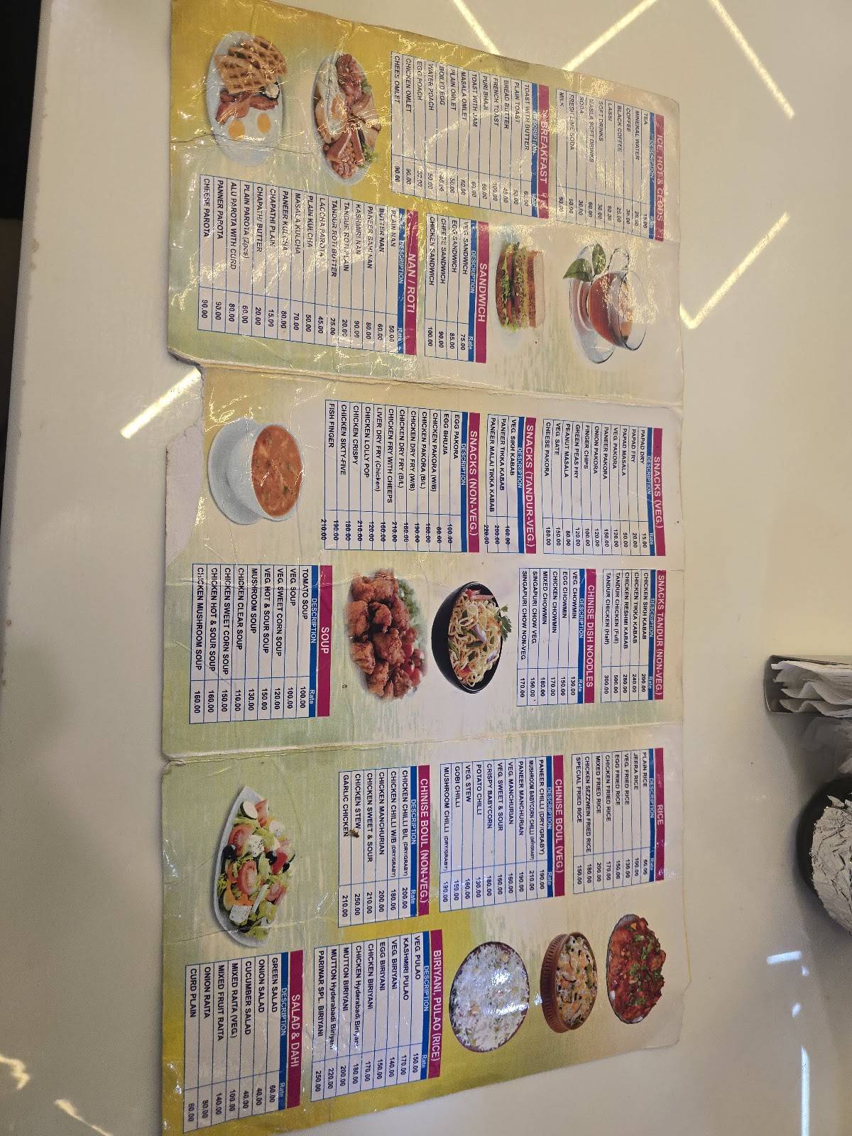 Restaurant Pariwar menu