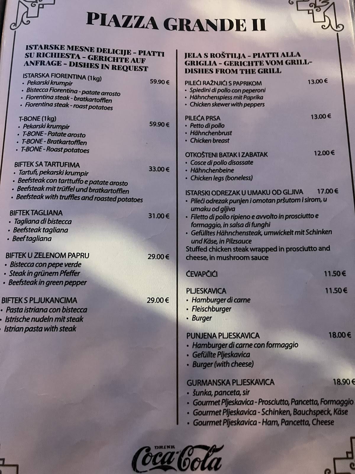 Menu di Piazza Grande II 