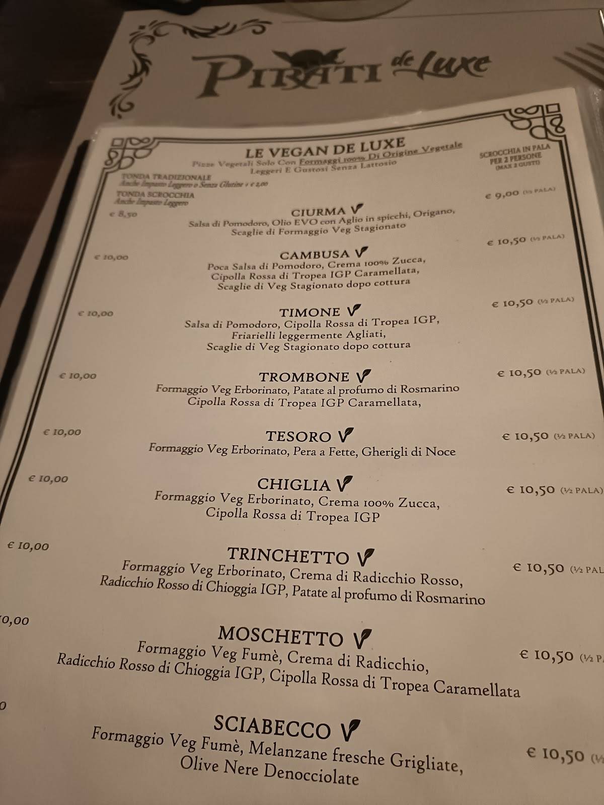 Menu di Pirati DeLuxe 