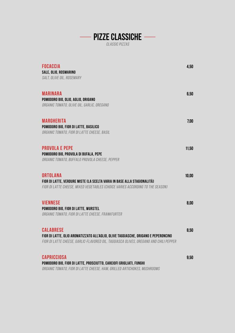 Menu di Porca Vacca 
